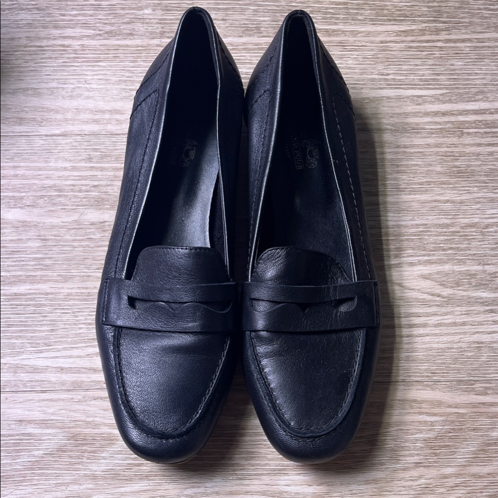 Coach and Four Navy Leather Flats